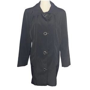 Anne Klein Black Trench Coat Jacket / Peacoat
